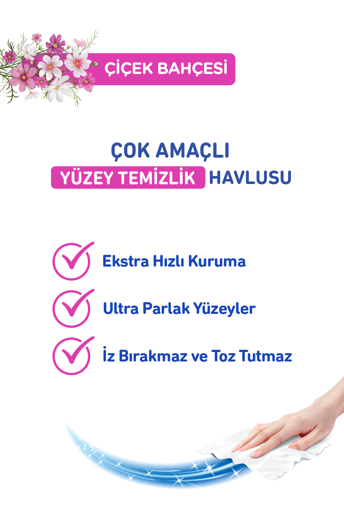 Giggles XXL İz Bırakmayan Yüzey Temizlik Havlusu - (Çiçek Bahçesi) 300 Yaprak